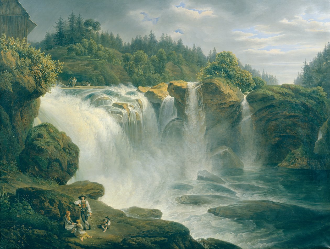 O Traunfall perto de Gmunden de Johann Nepomuk Schödlberger
