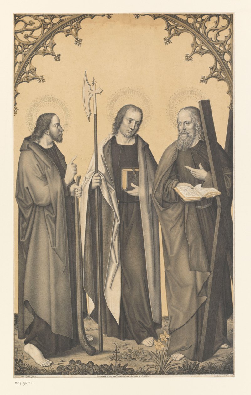 São Tiago o Jovem, Mateus e André Obras da coleção dos irmãos Boisserée (título da série) Galerie des Frères Boisserée (título da série) de Johann Nepomuk Strixner