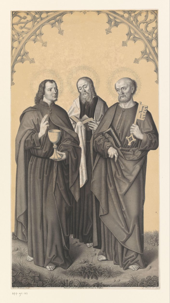 São João, Mateus e Pedro
Obras da colecção dos irmãos Boisserée (título da série)
Galerie des Frères Boisserée (título da série) de Johann Nepomuk Strixner