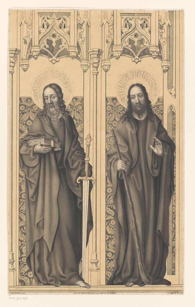 São Mateus e Tiago Obras da coleção dos irmãos Boisserée (título da série) Galerie des Frères Boisserée (título da série) de Johann Nepomuk Strixner