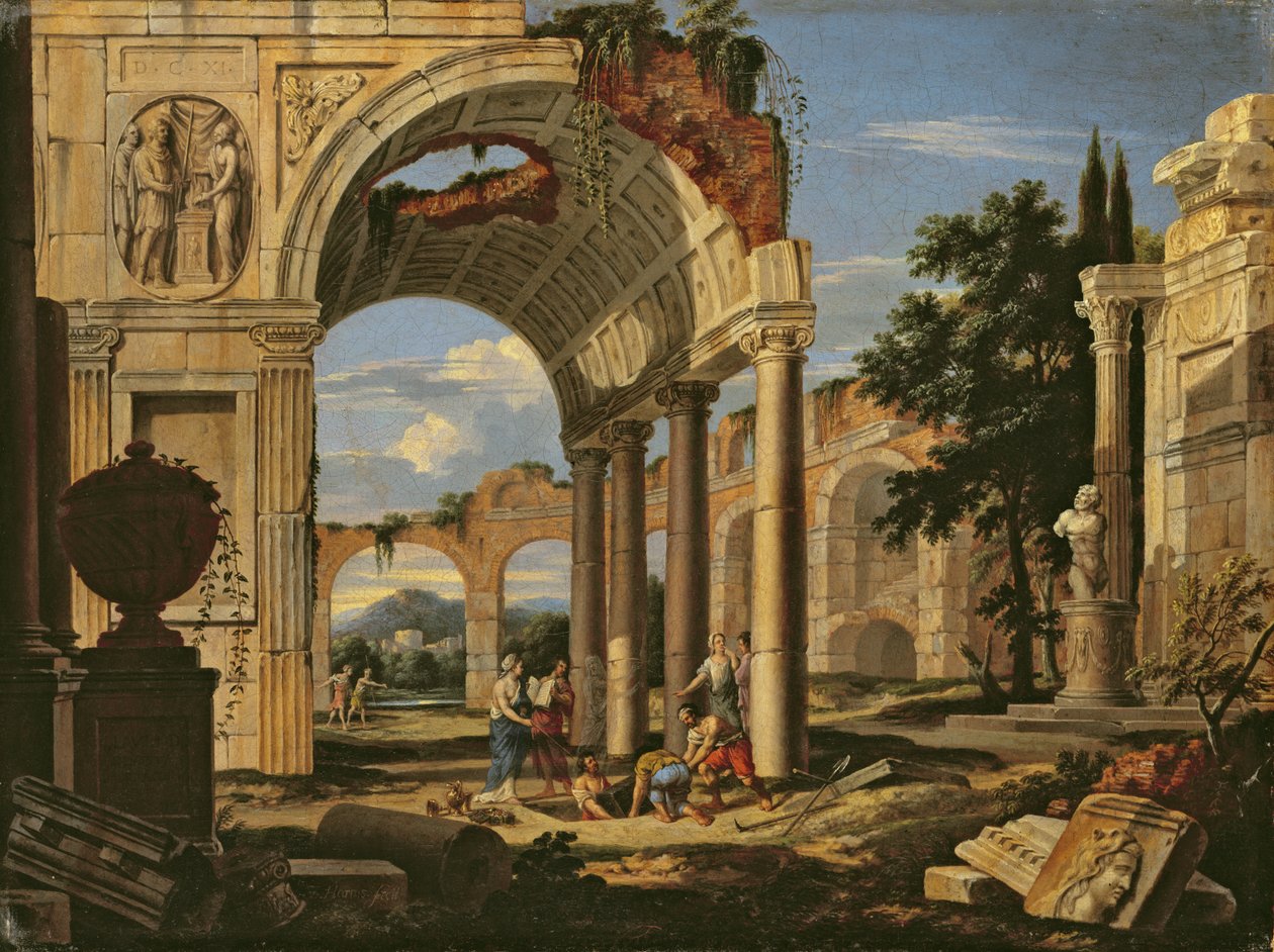 Paisagem com Ruínas, 1673 de Johann Oswald Harms