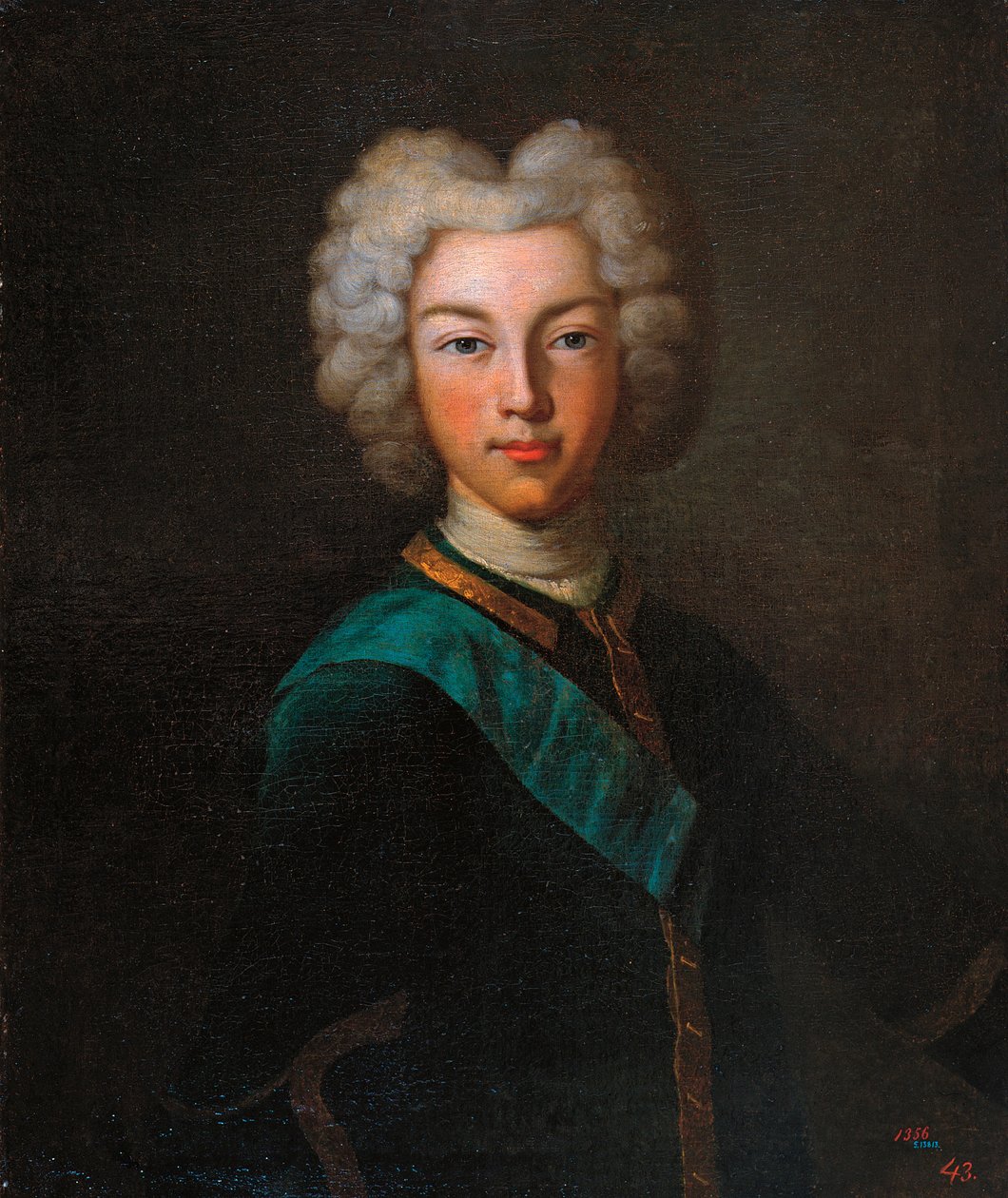 Retrato do Czar Pedro II da Rússia (Retrato do Czar Pedro II da Rússia) - Pintura de Johann Paul Luedden (Ludden) (?-1739), óleo sobre tela, final de 1720 - Museu do Estado ao ar livre Palácio de Pavlovsk, São Petersburgo ( Rússia) de Johann Paul (d.1739) Luedden