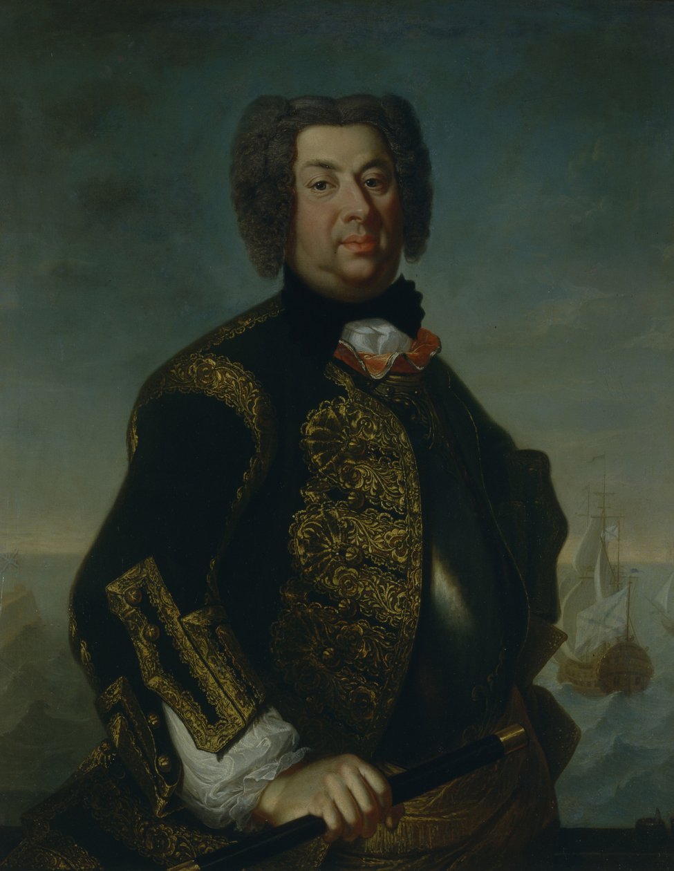 Retrato do contra-almirante Vasily Afanasievich Dmitriev-Mamonov, 1735 de Johann Paul Luedden
