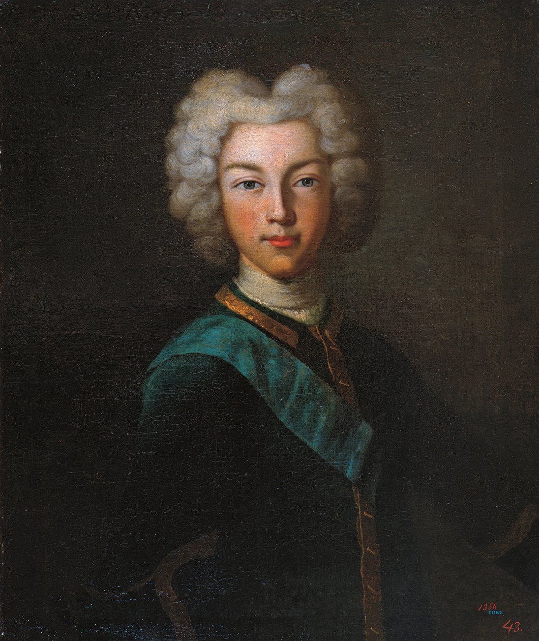 Retrato do czar Pedro II da Rússia 1715-1730, final da década de 1720 de Johann Paul Luedden