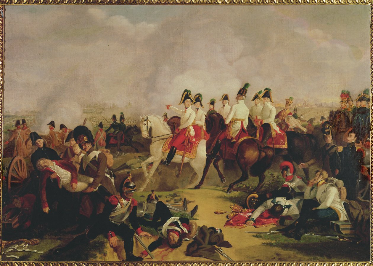 A vitória do arquiduque Carlos sobre Napoleão I em Aspern, perto de Viena ... de Johann Peter Krafft
