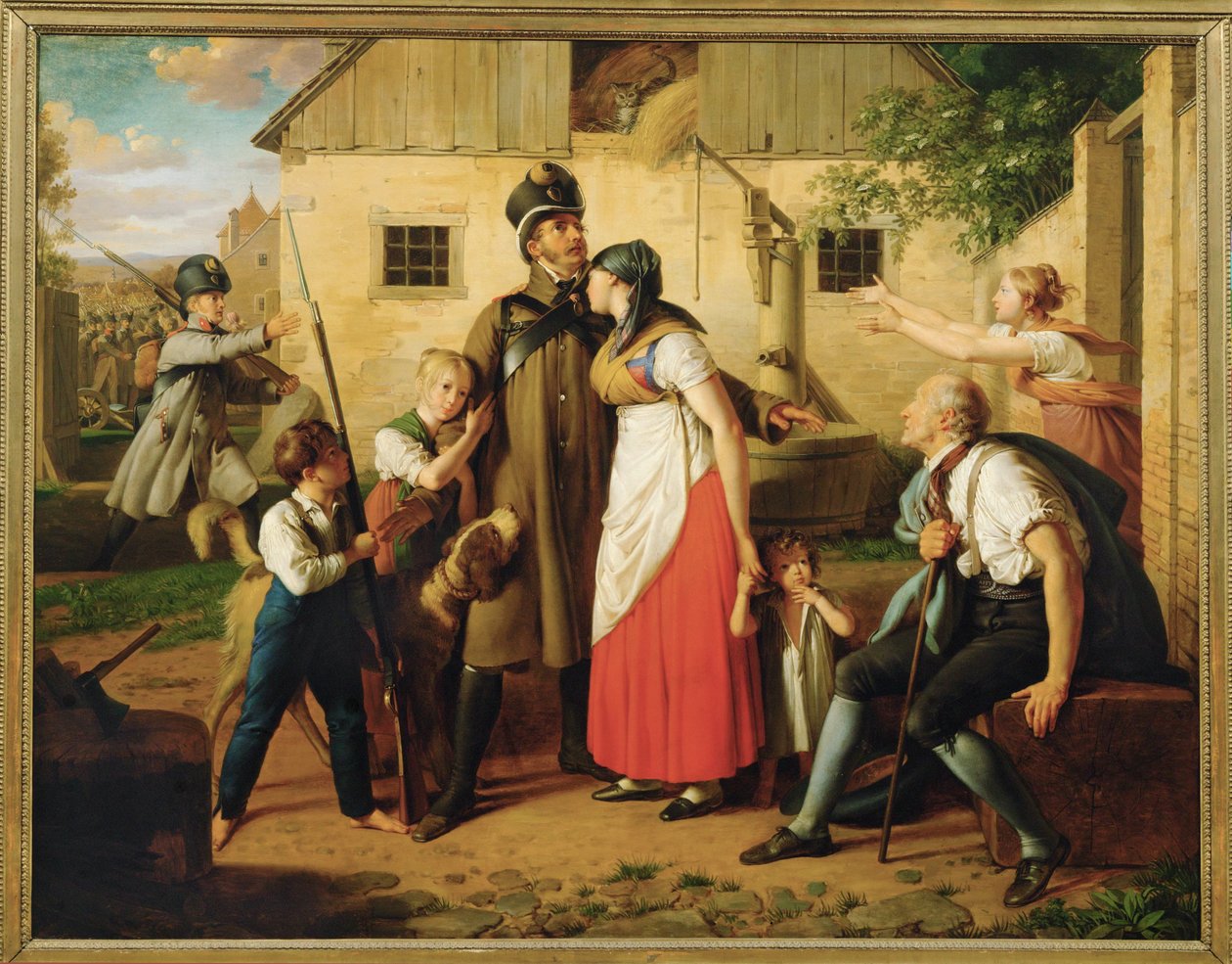 Die Heimkehr des Landwehrmannes - O regresso do homem da milícia ... (pintura sobre tela) de Johann Peter Krafft