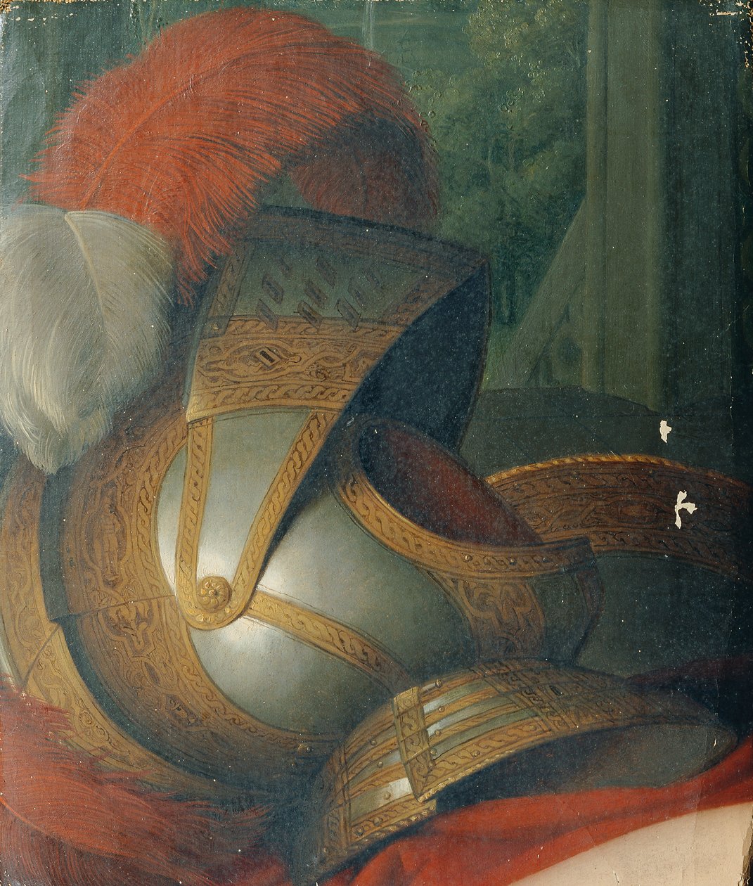 Capacete e escudo redondo de Johann Peter Krafft