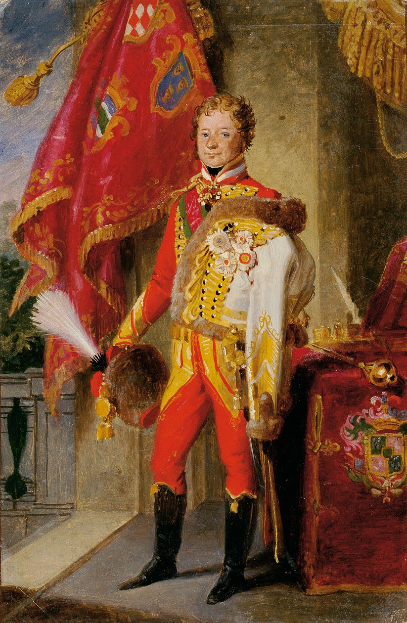 Ignaz Conde Gyulay von Naros-Nemeth e Nadaska em uniforme húngaro de Johann Peter Krafft