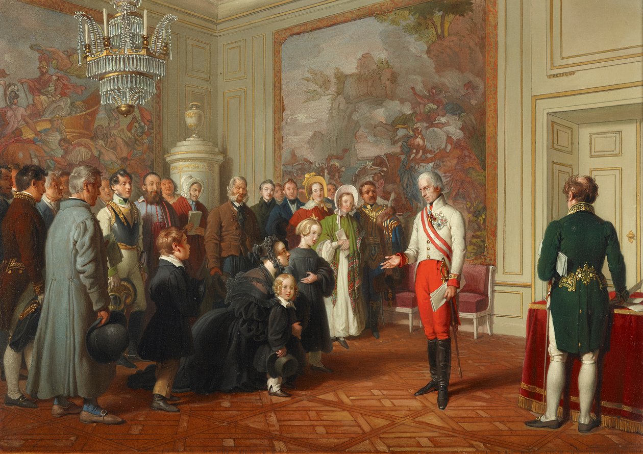 O Imperador Franz I concede uma audiência geral de Johann Peter Krafft