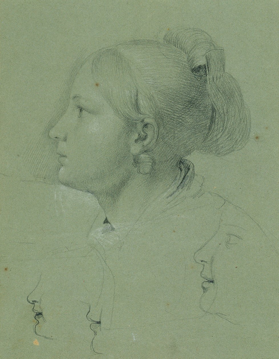 Cabeça de uma menina (Estudo sobre o "Homecoming of the Landwehr Man", 1817) de Johann Peter Krafft