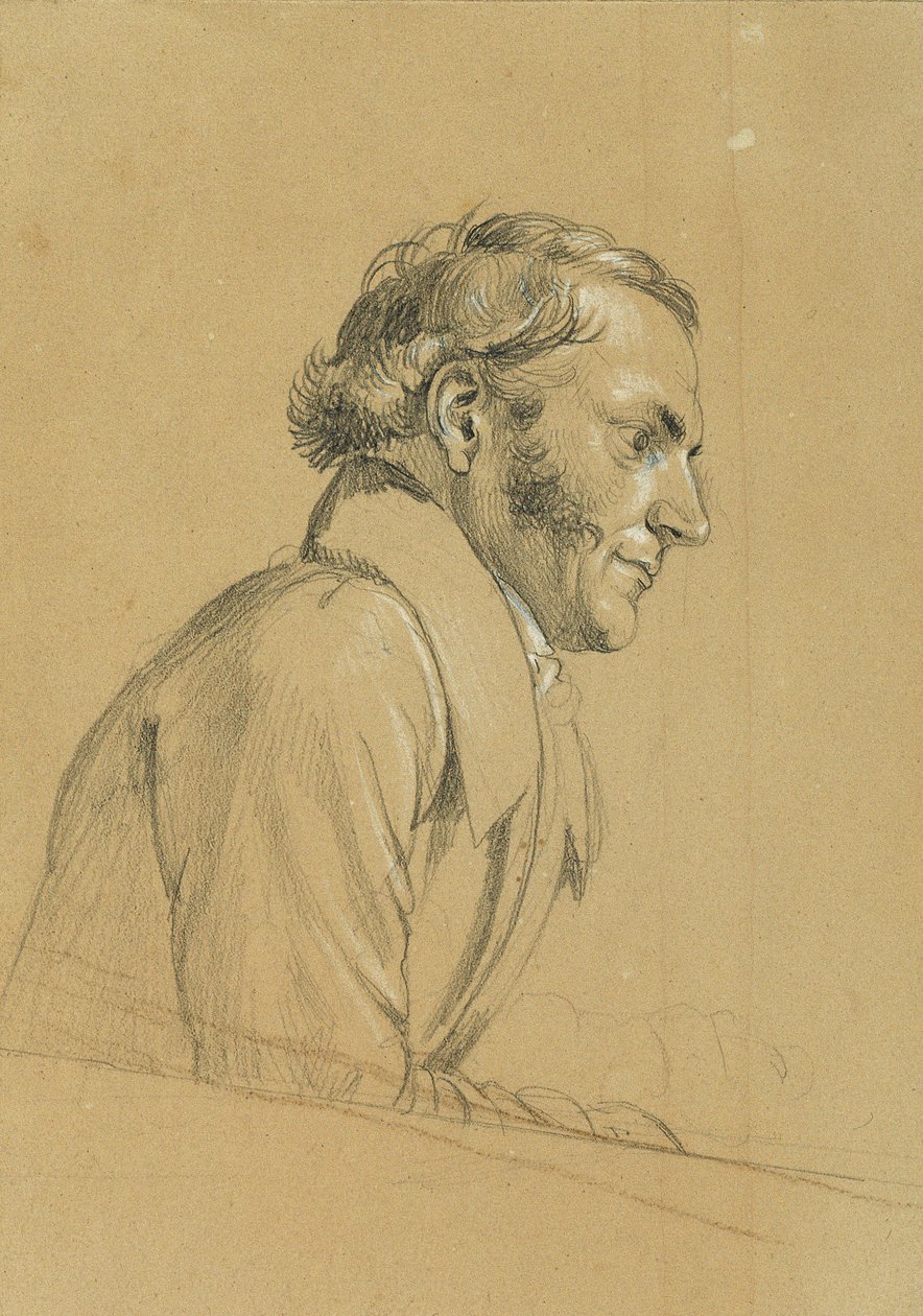 Estudo masculino sobre "Regresso do Imperador Franz de Pressburg" de Johann Peter Krafft
