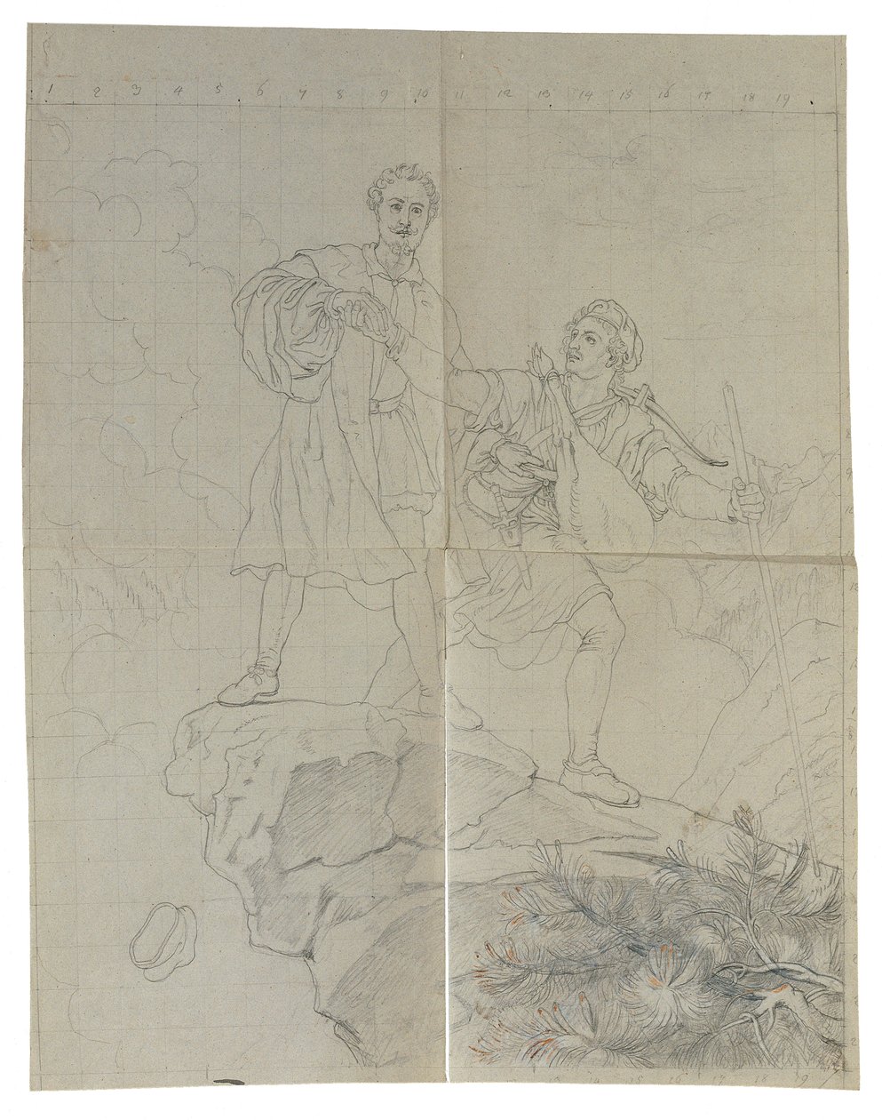 Manfred e o caçador de camurça de Johann Peter Krafft