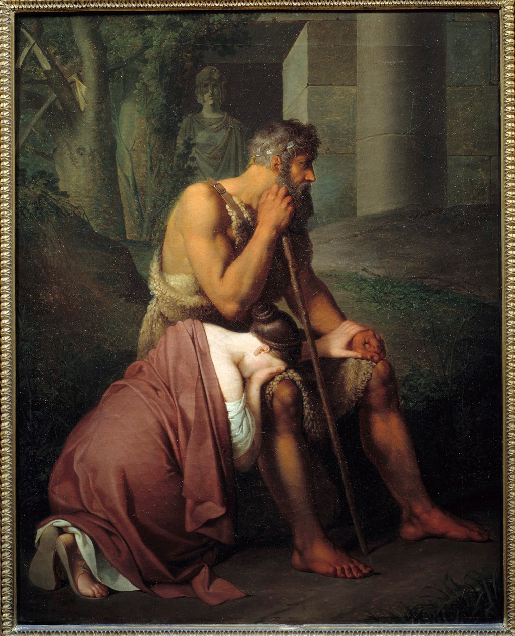 Édipo e Antigone Painting de Johann Peter Krafft (1780-1856) (ec.all.) 1809 Sun. 0,53x0,66 m de Johann Peter Krafft