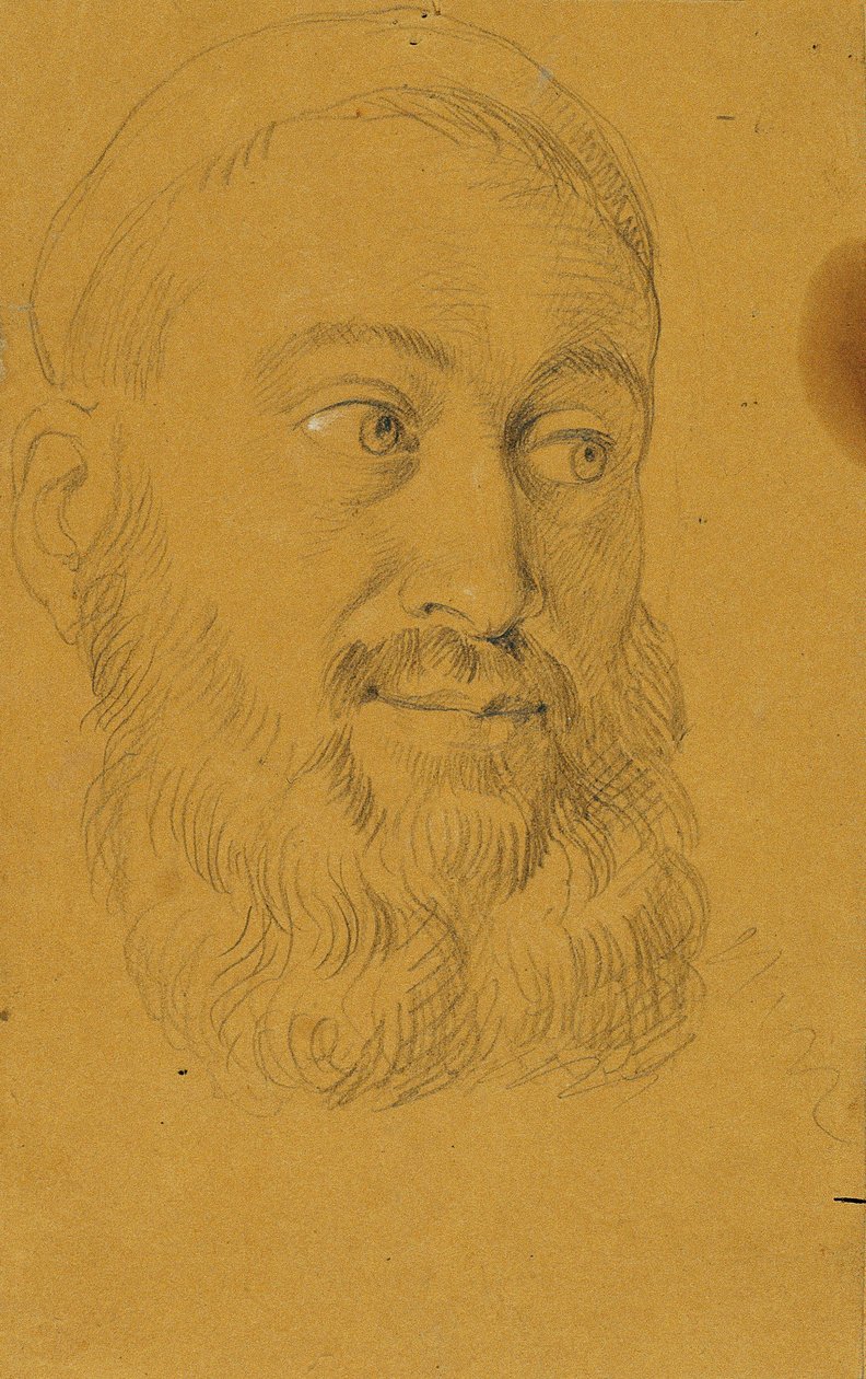 Estudo do retrato de Rudolf von Habsburg e do padre de Johann Peter Krafft