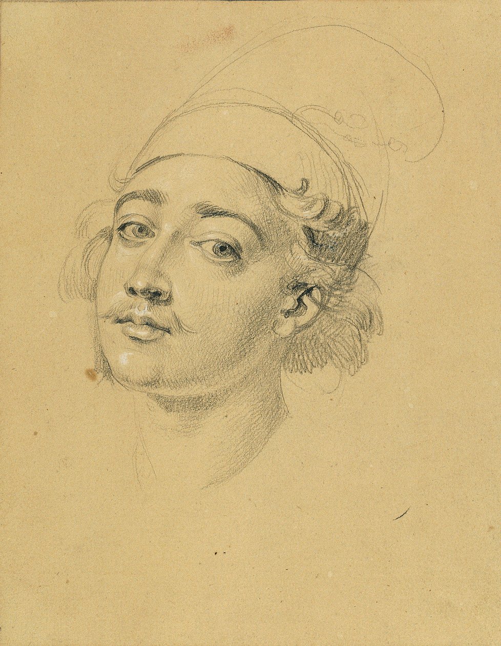 Estudo de retrato sobre o "Falha de Nikolaus Zriny em frente à Fortaleza de Szigeth" de Johann Peter Krafft