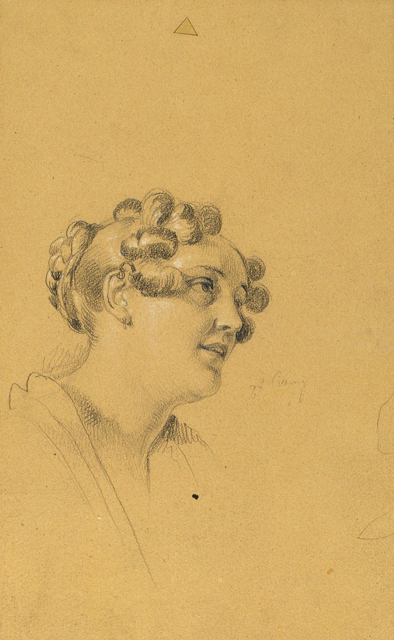 Estudo de retrato feminino para a "Saída do casal imperial após uma grave doença do imperador Franz I". de Johann Peter Krafft