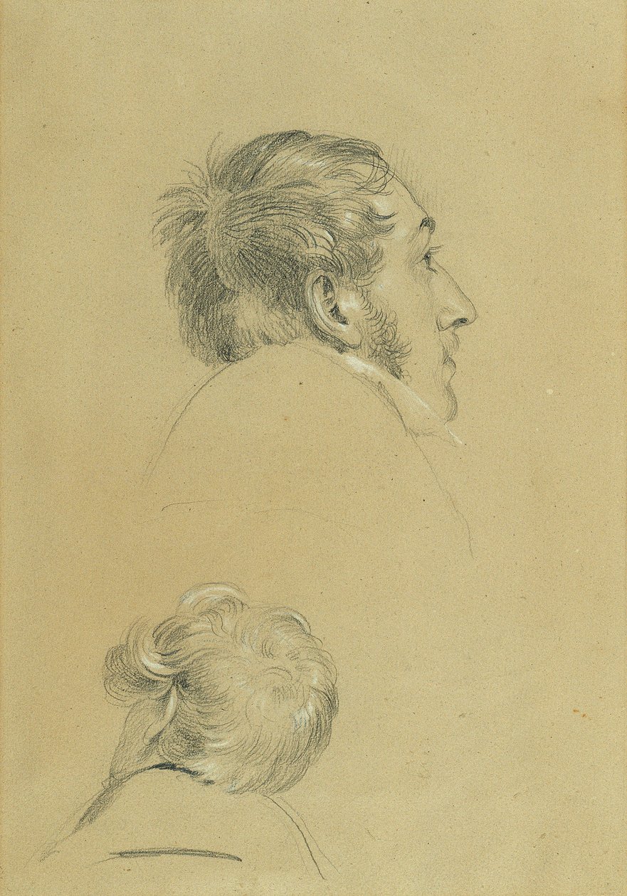 Dois estudos principais para "Retorno do Imperador Franz de Pressburg" de Johann Peter Krafft