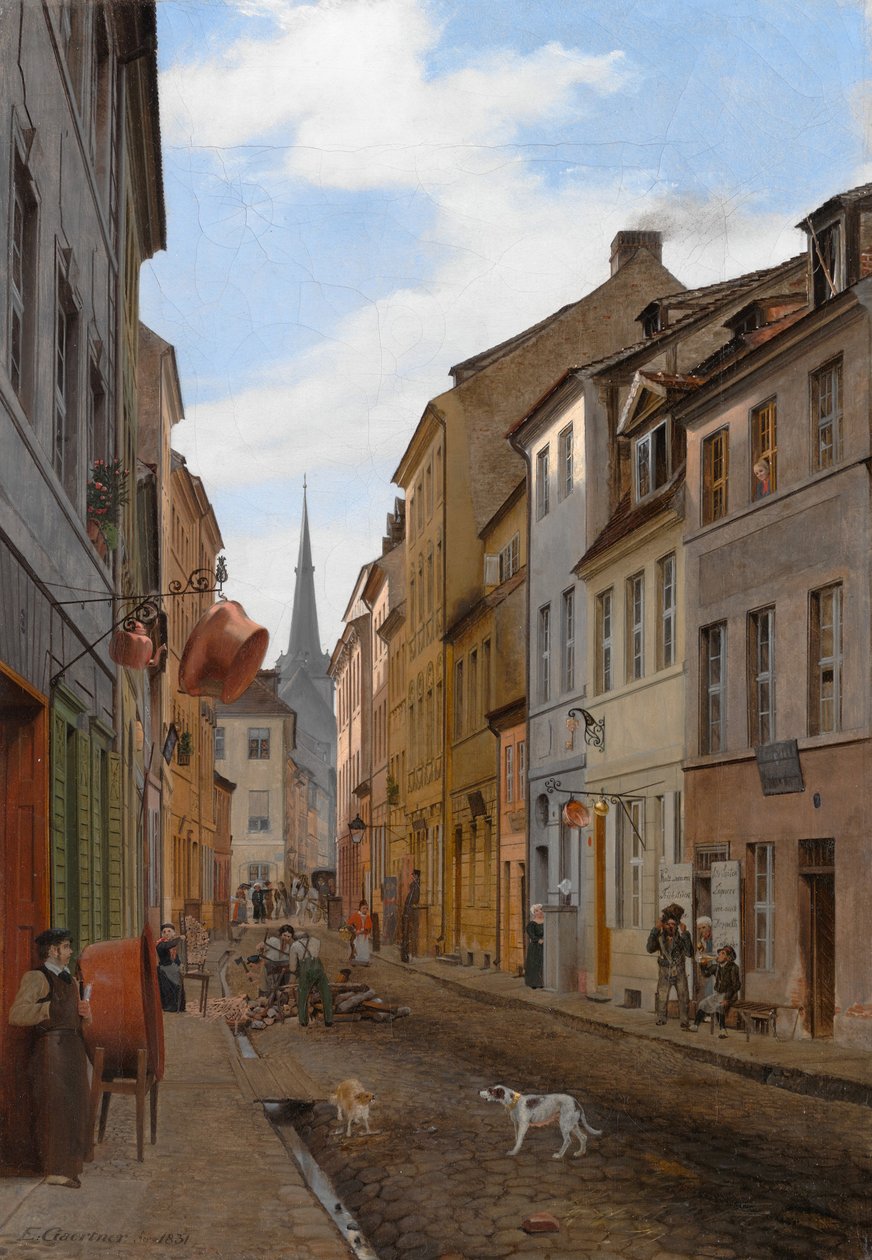 Parochialstrasse em Berlim, 1831. de Johann Philipp Eduard Gartner