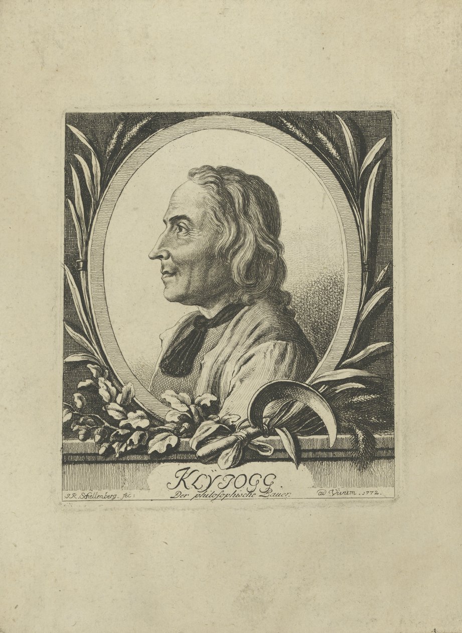 Retrato de Jakob Kleinjogg Gujer 1718-1785, 1772. de Johann Rudolf Schellenberg