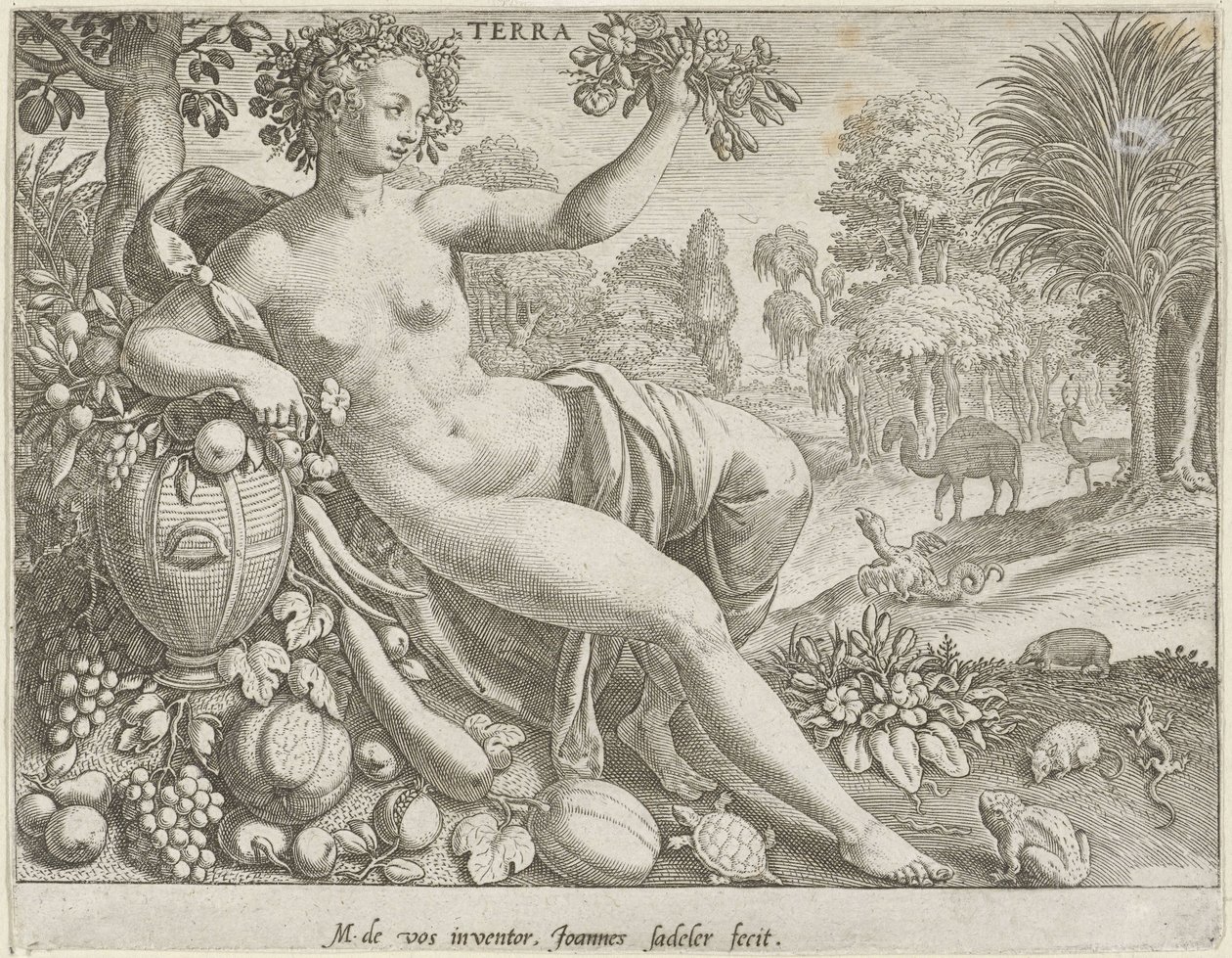 Solo Terra (título no objeto) Os Quatro Elementos (título da série) de Johann Sadeler (I)