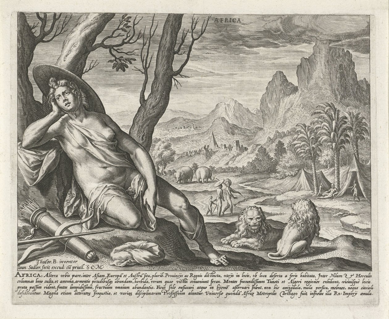 África África (título no objeto) Os quatro continentes (título da série) de Johann Sadeler (I)