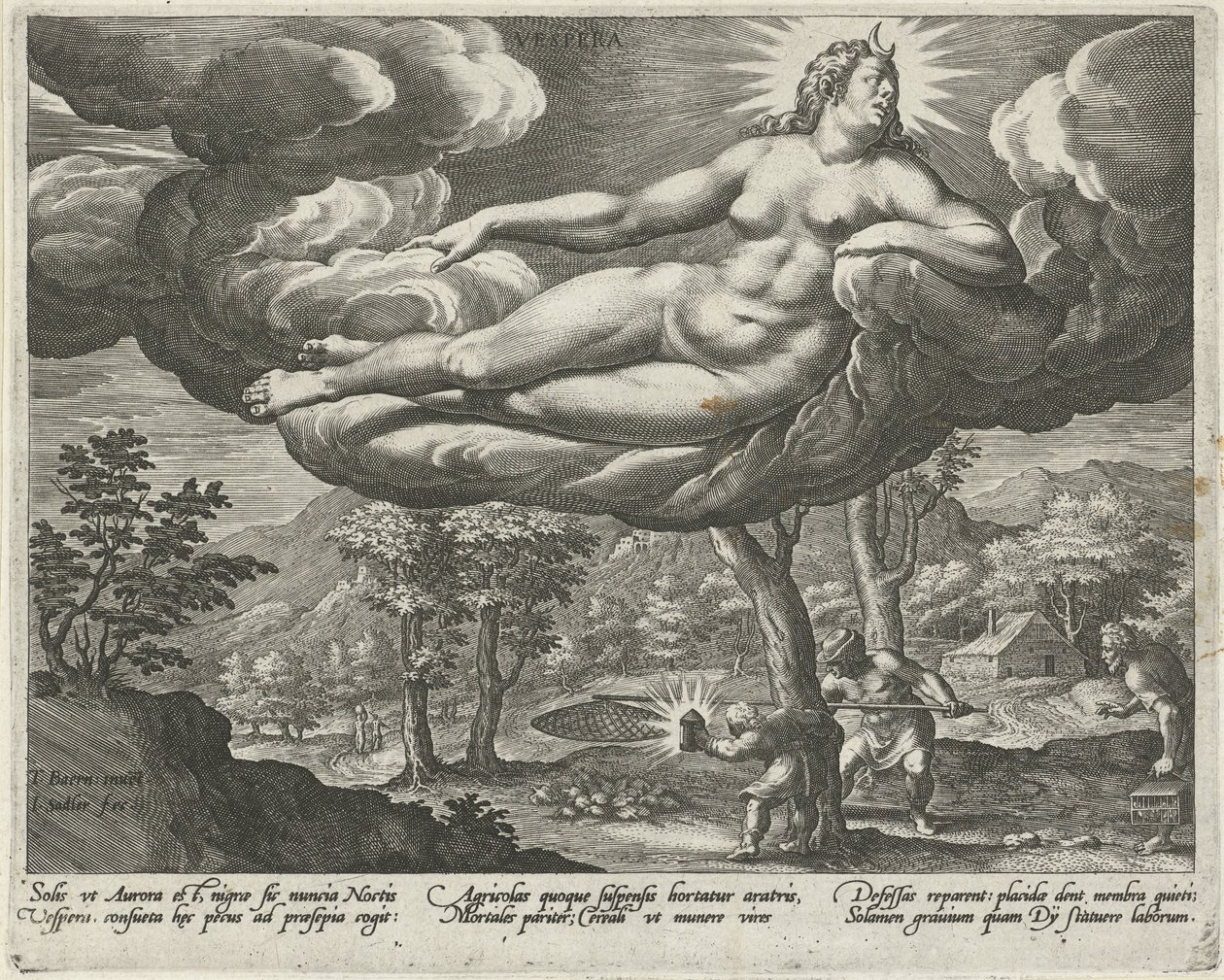 Tarde Vespera (título no objeto) As Quatro Partes do Dia (título da série) de Johann Sadeler (I)