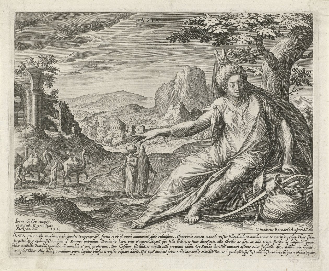 Ásia Ásia (título no objeto) Os quatro continentes (título da série) de Johann Sadeler (I)