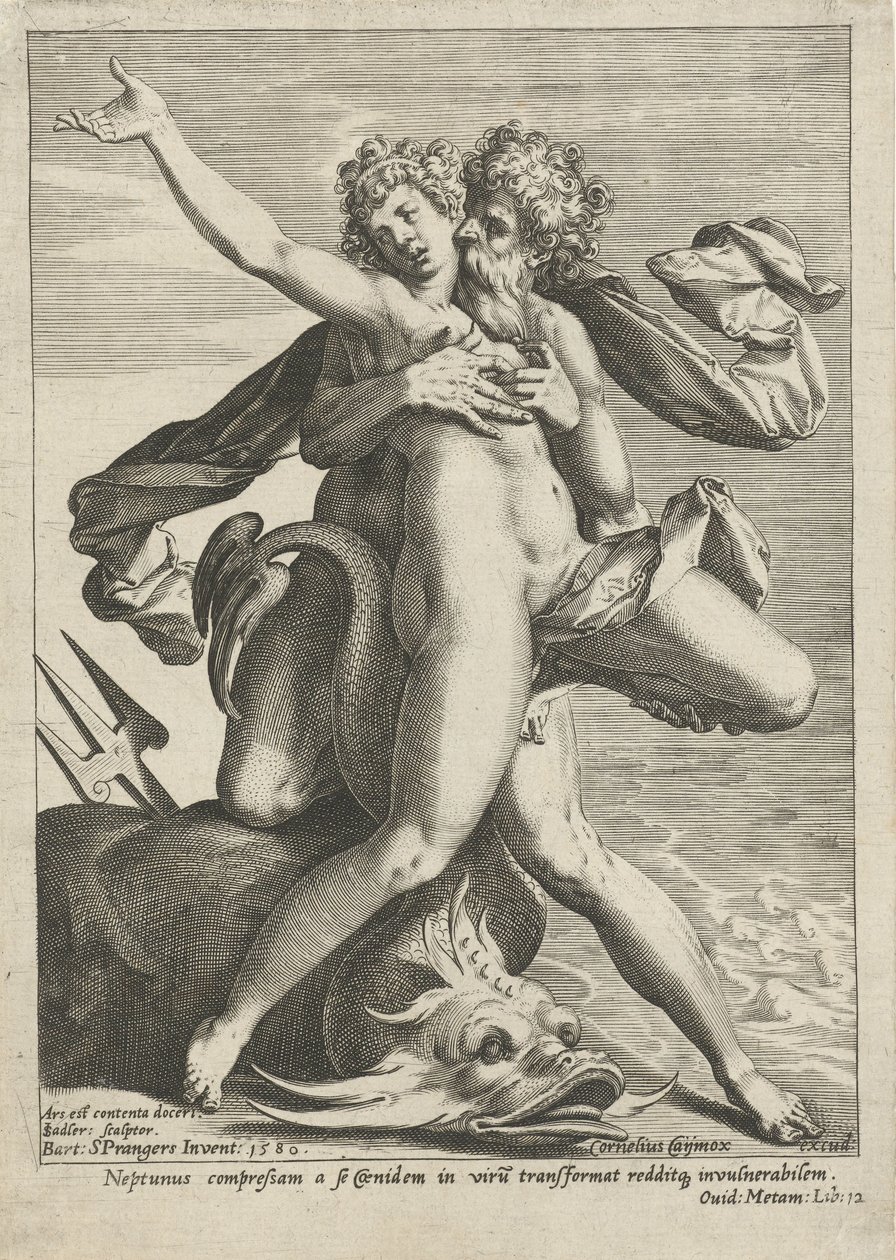 Caenis abraçado por Neptuno de Johann Sadeler (I)