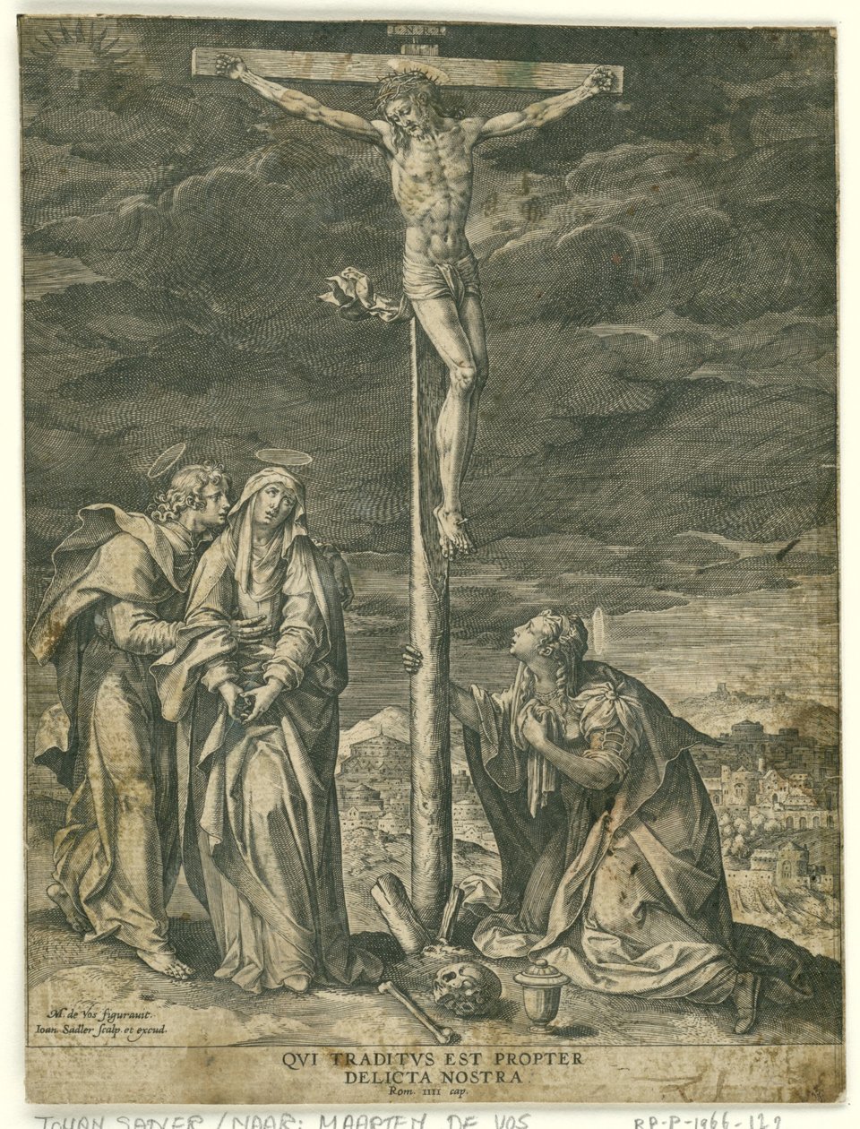 Cristo na Cruz, com Maria, João e Maria Madalena de Johann Sadeler (I)