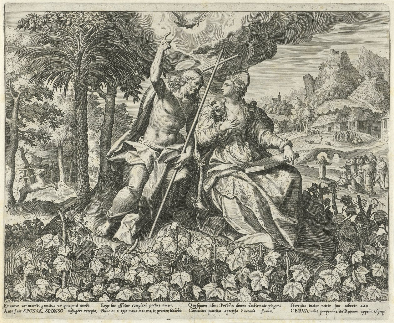 Cristo e a sua noiva numa vinha
Canção de Salomão (título da série)
Canticum Canticorum (título da série) de Johann Sadeler (I)