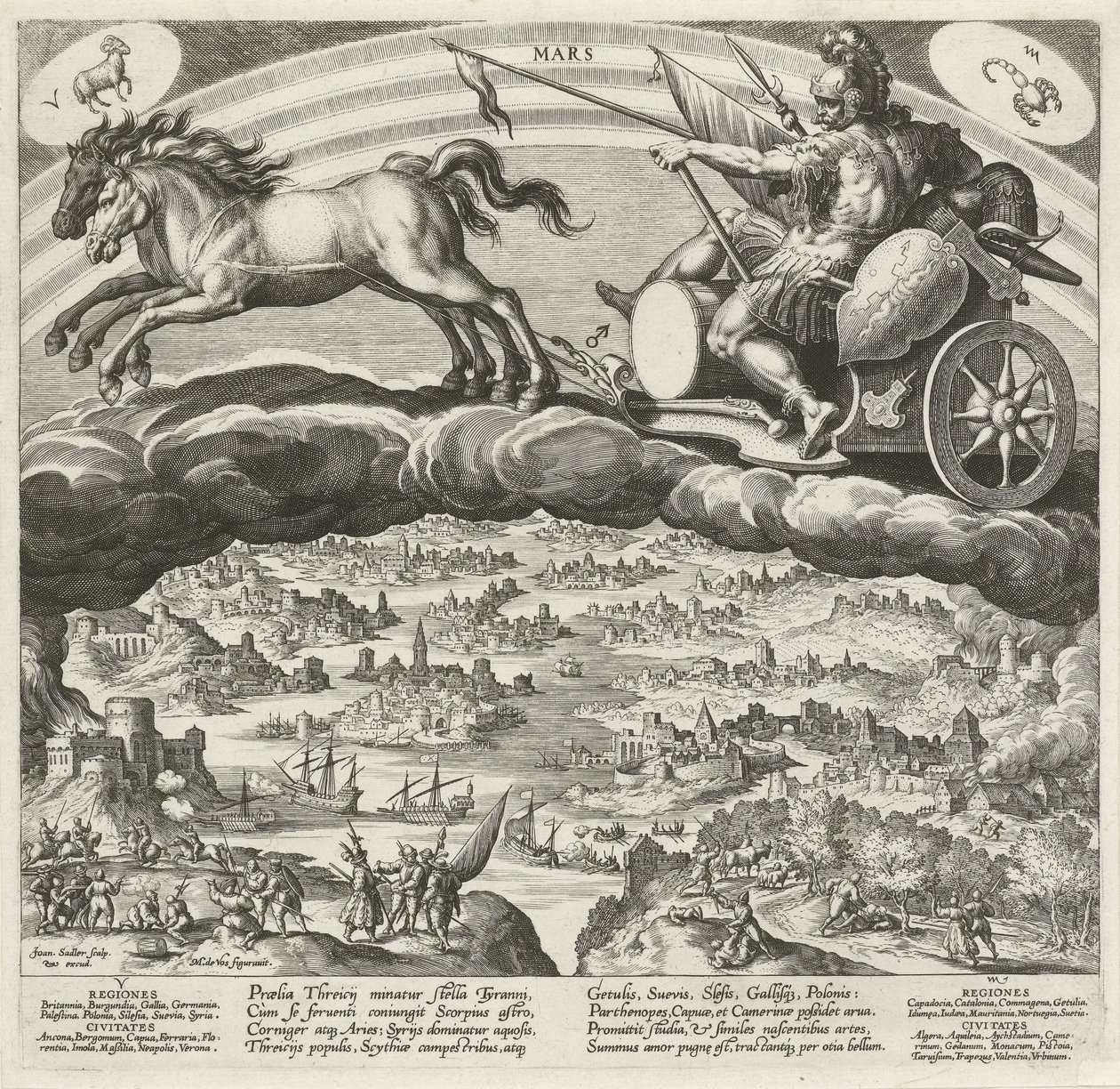 O planeta Marte e a sua influência sobre o mundo
Os sete planetas (título da série)
Planetarum effectus et eorum in signis zodiaci (título da série) de Johann Sadeler (I)