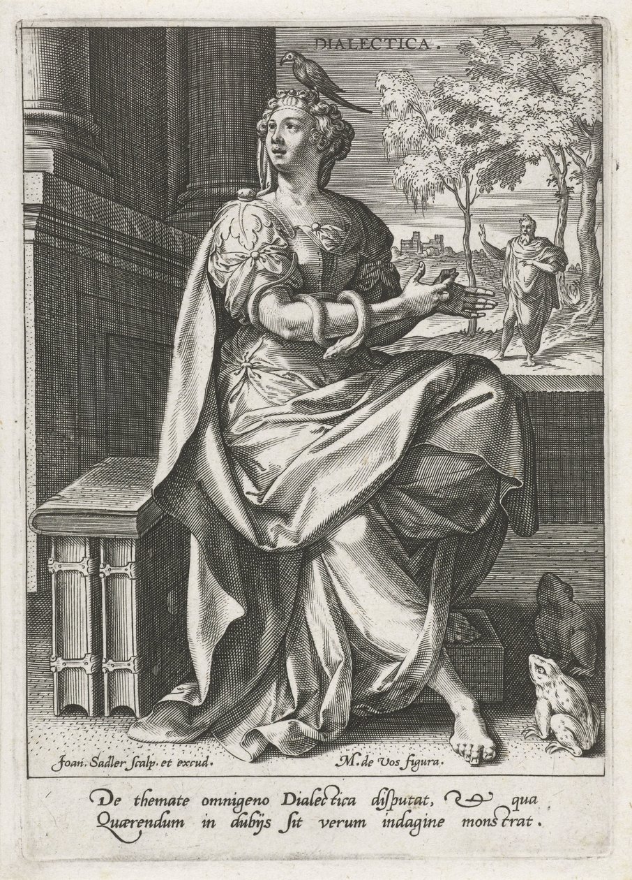 Dialectica (título sobre o objecto)
As sete artes liberais (artes liberales) (título da série) de Johann Sadeler (I)