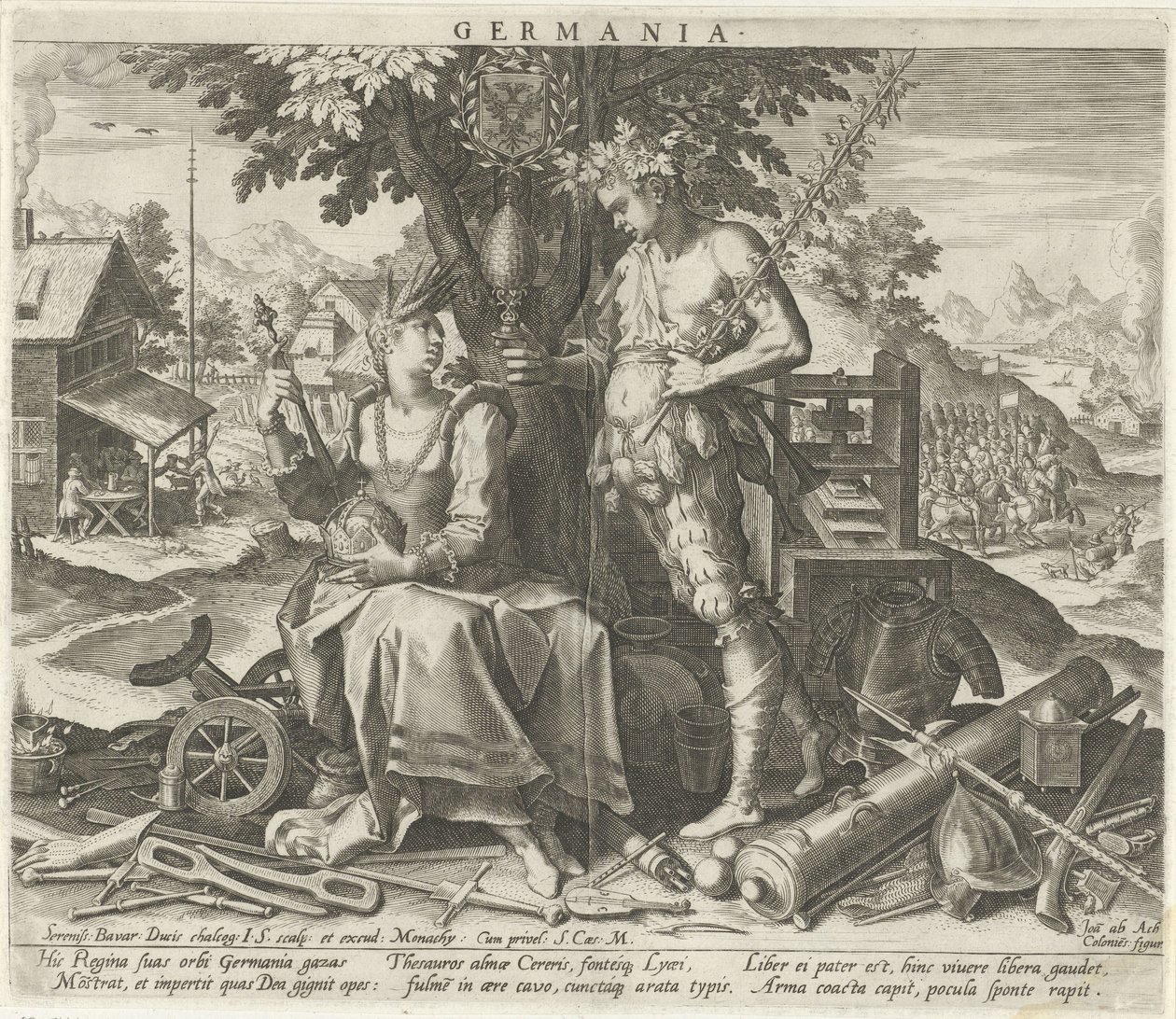 Alemanha com Ceres e Bacchus
Germania (título sobre o objecto)
Representações alegóricas dos países europeus (título da série) de Johann Sadeler (I)