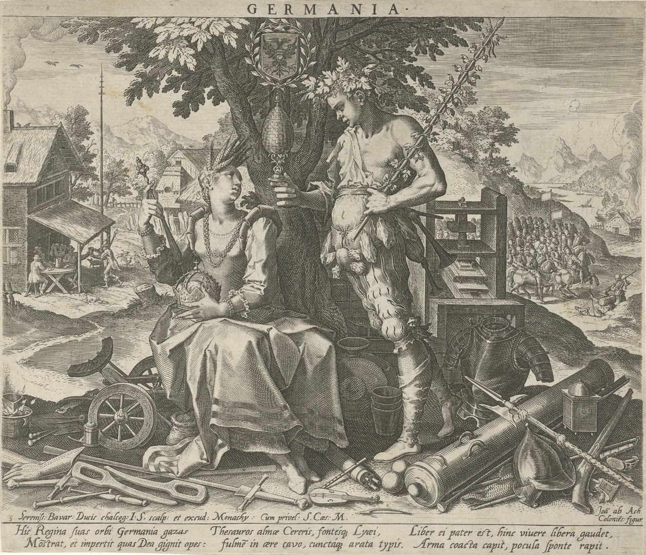 Alemanha com Ceres e Bacchus
Germania (título sobre o objecto)
Representações alegóricas dos países europeus (título da série) de Johann Sadeler (I)