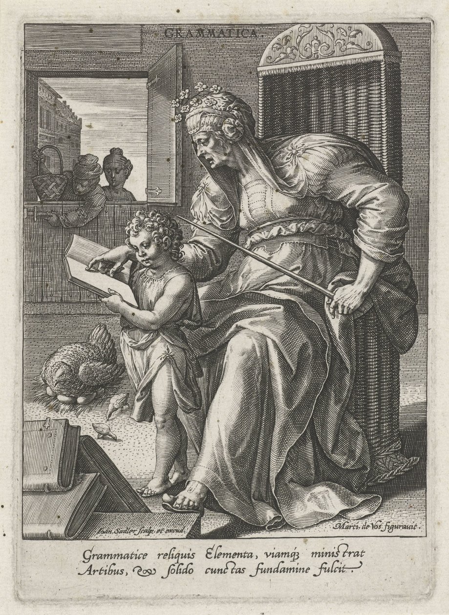 Gramática (título no objeto) As sete artes liberais (artes liberales) (título da série) de Johann Sadeler (I)