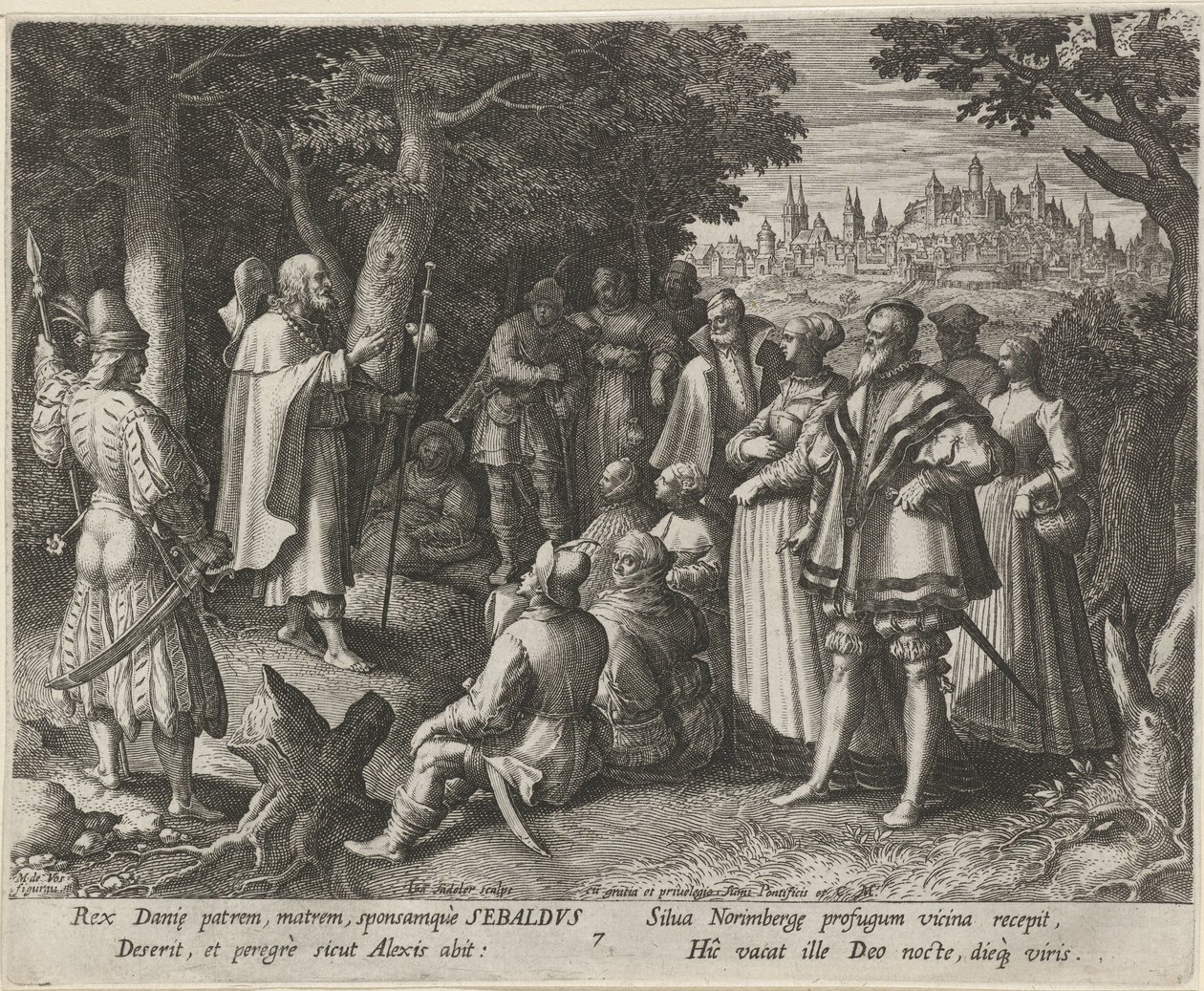 São Sebaldo de Nuremberga como eremita
A vida virtuosa dos ermitãos (título da série)
Trophaeum vitae solitariae (título da série) de Johann Sadeler (I)