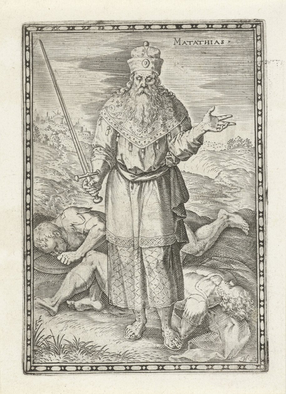 Mattias Matathias (título no objeto) Personagens do Antigo Testamento (título da série) de Johann Sadeler (I)