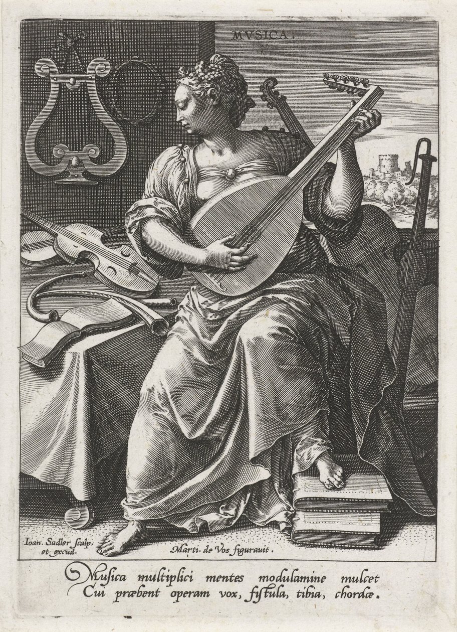 Música
Música (título sobre o objecto)
As sete artes liberais (artes liberales) (título da série) de Johann Sadeler (I)