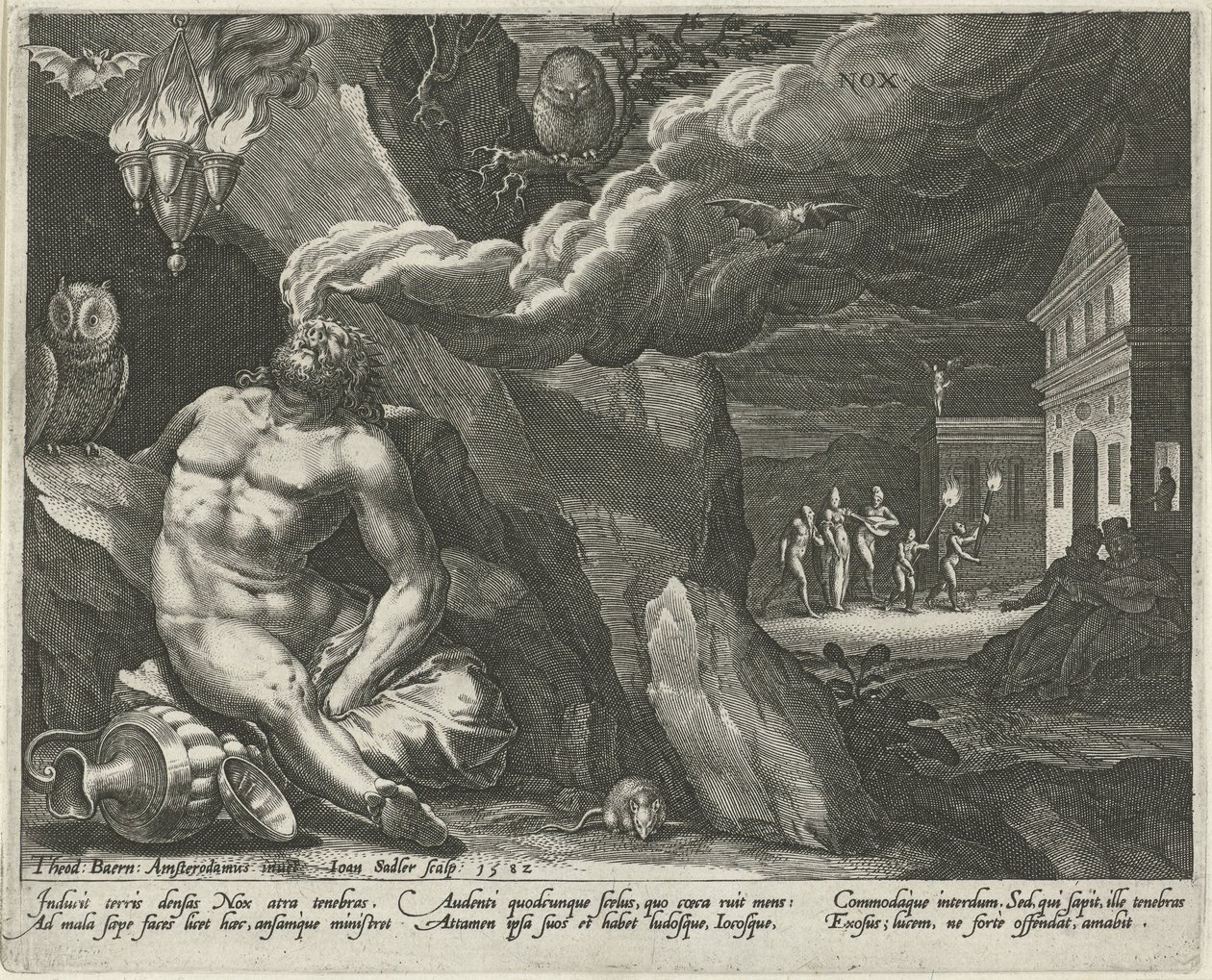 Noite
Nox (título sobre o objecto)
As quatro partes do dia (título da série) de Johann Sadeler (I)