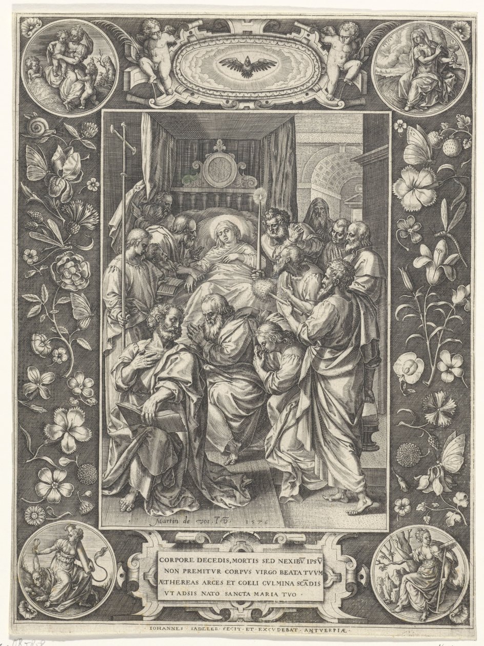 Leito de morte de Maria de Johann Sadeler (I)