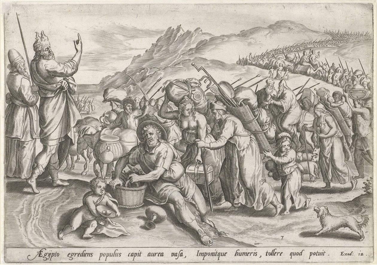 Êxodo do Egipto
História de Moisés antes do Êxodo (título da série)
Historia plagarum em Aegijpto (título da série) de Johann Sadeler (I)