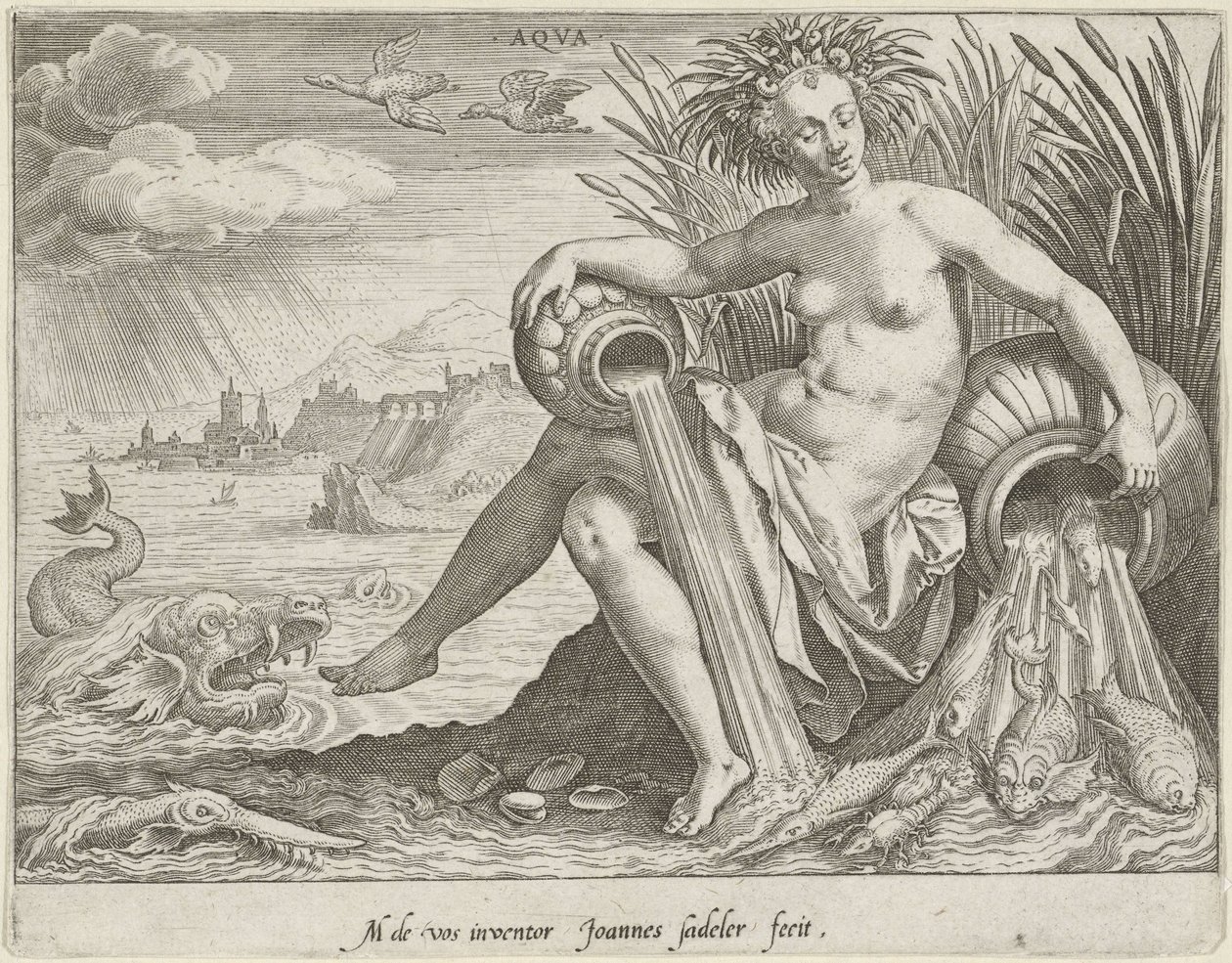 Água
Aqva (título sobre o objecto)
De vier elementen (título da série) de Johann Sadeler (I)