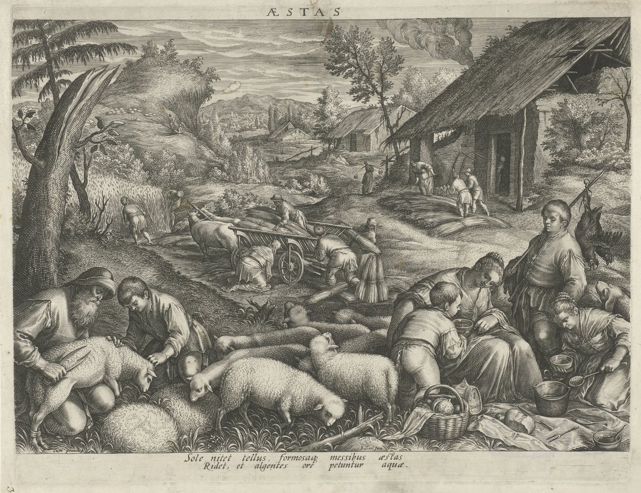 Verão Aestas (título no objeto) Four Seasons (título da série) de Johann Sadeler (I)