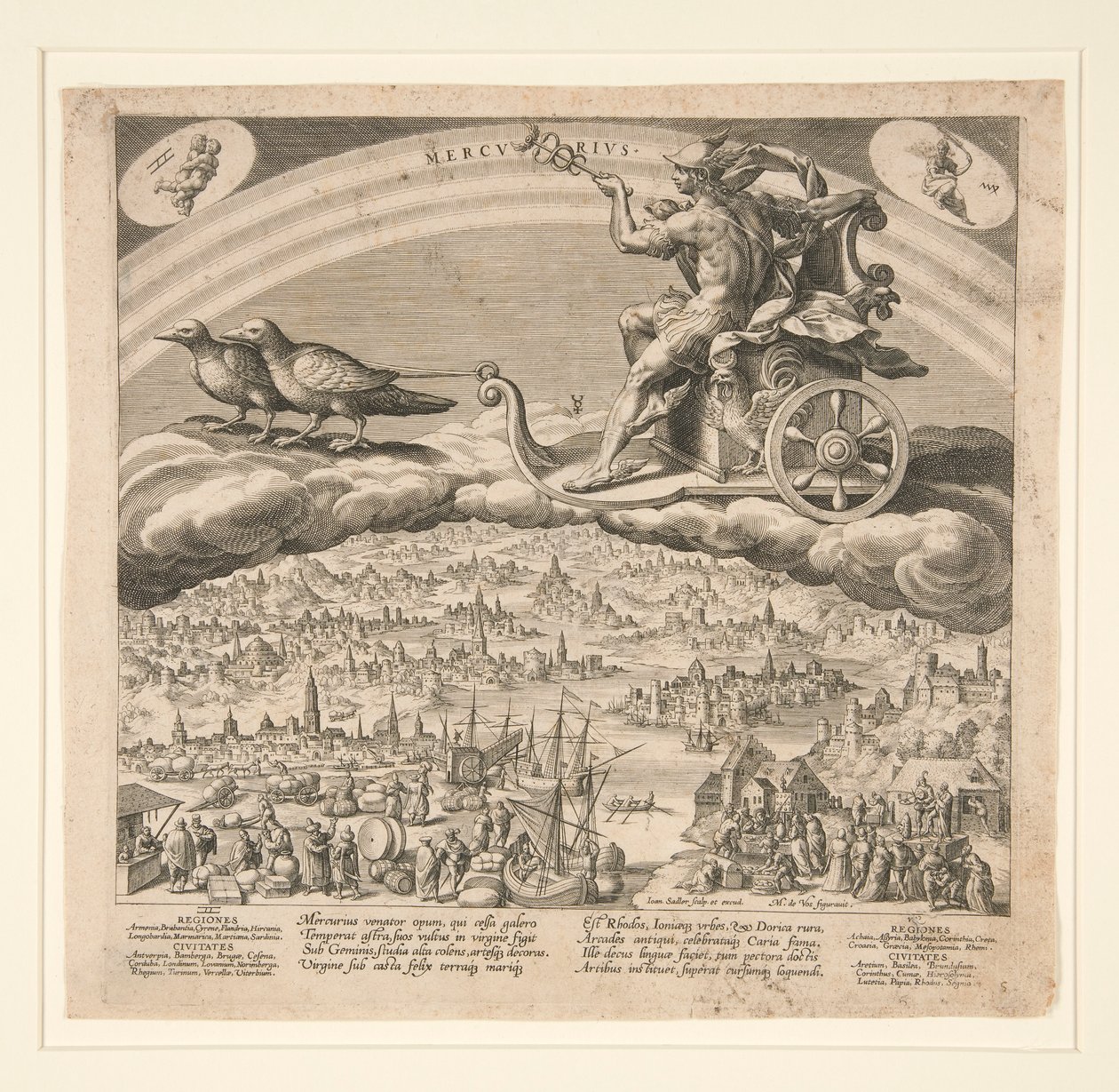 Mercúrio, de uma série dos Sete Planetas de Johann Sadeler I