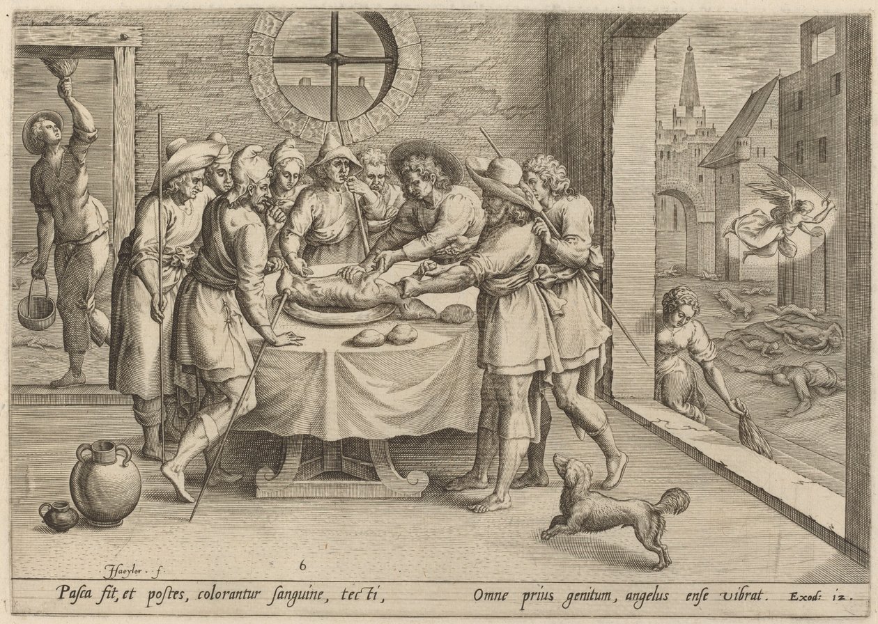 Preparação para a Páscoa, 1585. de Johann Sadeler I
