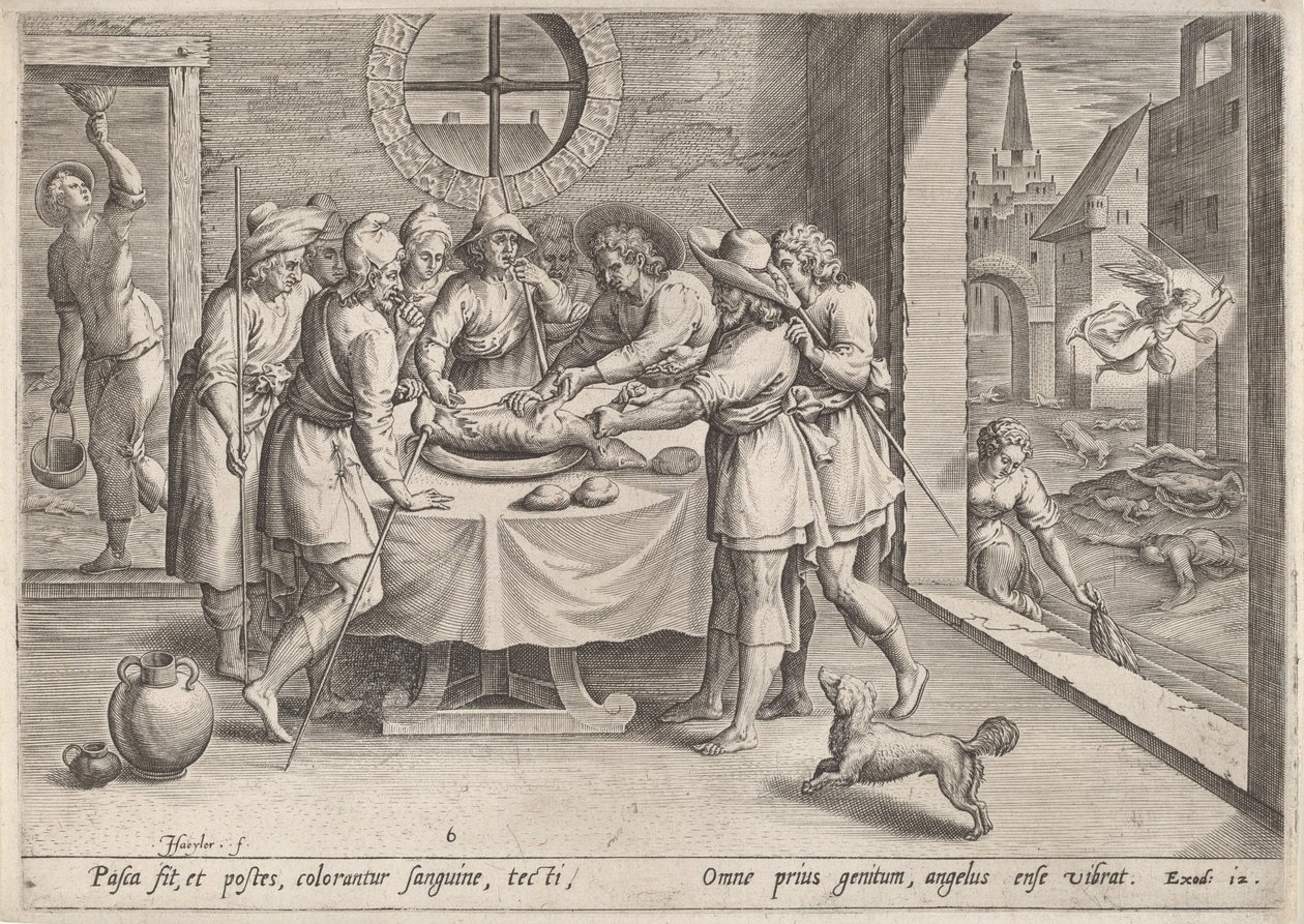 Preparação para a Páscoa, c.1585. de Johann Sadeler I