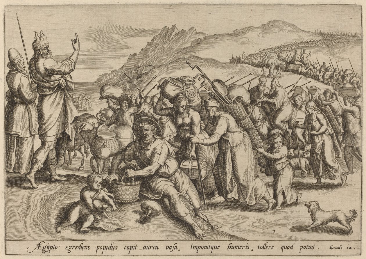 O Êxodo do Egipto, 1585. de Johann Sadeler I