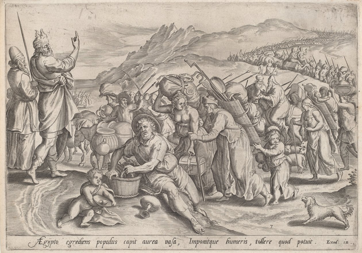 O Êxodo do Egito, c.1585. de Johann Sadeler I