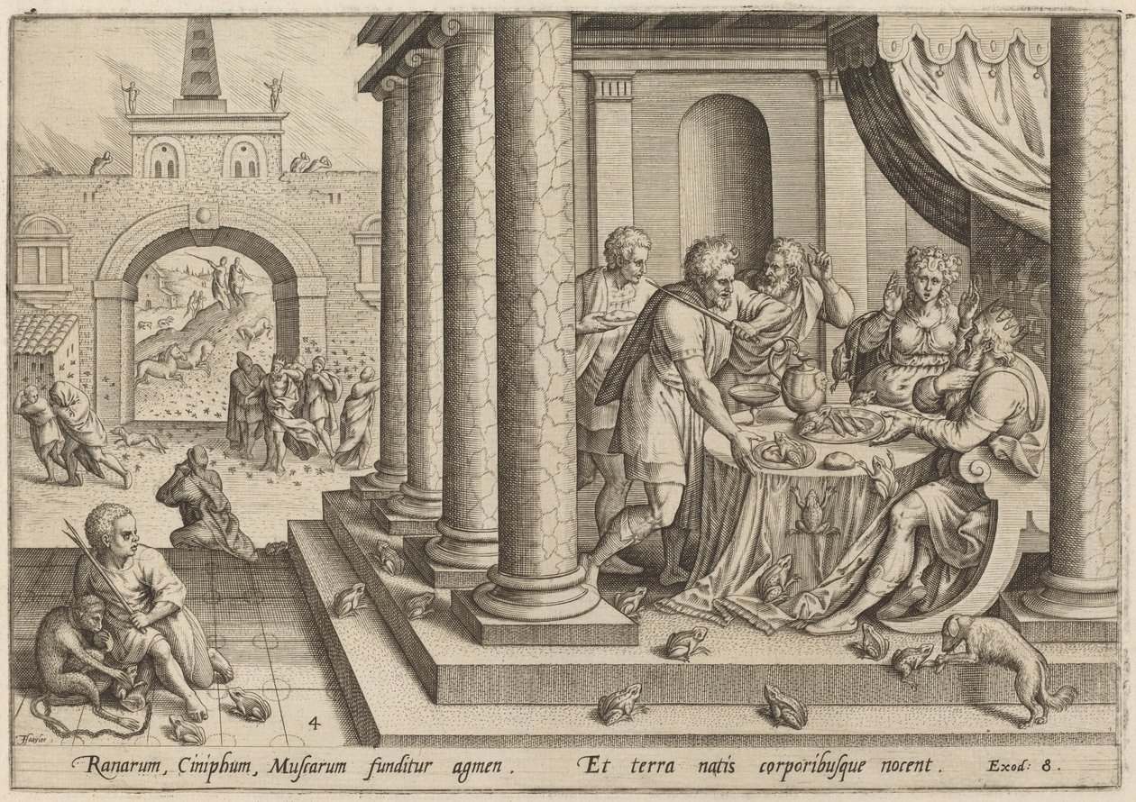 A praga das rãs, 1585. de Johann Sadeler I