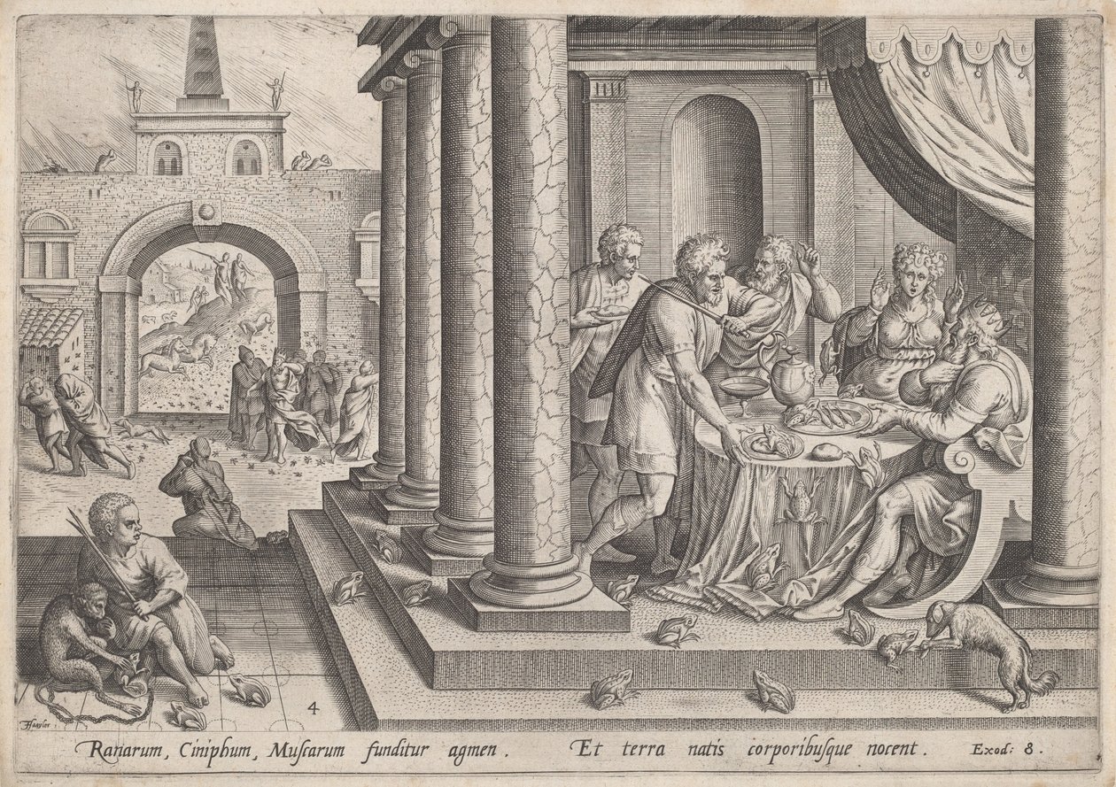 A praga das rãs, c.1585. de Johann Sadeler I